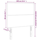 sengegavl med LED-lys 100x5x118/128 cm fløjl sort