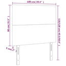 sengegavl med LED-lys 100x5x118/128 cm fløjl lyserød