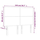 sengegavl med LED-lys 144x5x118/128 cm fløjl mørkeblå