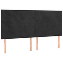 sengegavl med LED-lys 160x5x118/128 cm fløjl sort