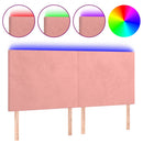 sengegavl med LED-lys 160x5x118/128 cm fløjl lyserød