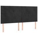 sengegavl med LED-lys 200x5x118/128 cm fløjl sort