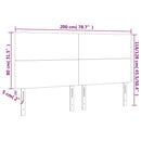sengegavl med LED-lys 200x5x118/128 cm fløjl mørkegrøn