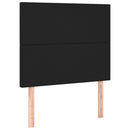 sengegavl med LED-lys 90x5x118/128 cm kunstlæder sort