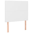 sengegavl med LED-lys 90x5x118/128 cm kunstlæder hvid
