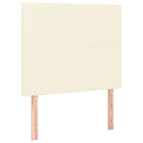 sengegavl med LED-lys 90x5x118/128 cm kunstlæder cremefarvet