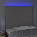 sengegavl med LED-lys 90x5x118/128 cm kunstlæder grå