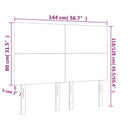 sengegavl med LED-lys 144x5x118/128 cm kunstlæder cappuccino