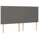 sengegavl med LED-lys 160x5x118/128 cm kunstlæder grå