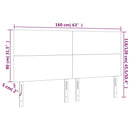 sengegavl med LED-lys 160x5x118/128 cm kunstlæder cappuccino