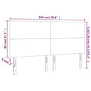 sengegavl med LED-lys 180x5x118/128 cm kunstlæder sort