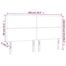 sengegavl med LED-lys 180x5x118/128 cm kunstlæder hvid