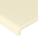 sengegavl med LED-lys 180x5x118/128 cm kunstlæder cremefarvet