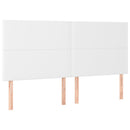 sengegavl med LED-lys 200x5x118/128 cm kunstlæder hvid