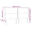 sengegavl med LED-lys 180x5x118/128 cm stof mørkebrun