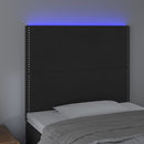 sengegavl med LED-lys 80x5x118/128 cm fløjl sort