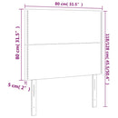 sengegavl med LED-lys 80x5x118/128 cm fløjl mørkeblå