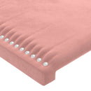sengegavl med LED-lys 100x5x118/128 cm fløjl lyserød