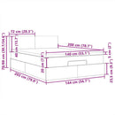 sengegavl med LED-lys 144x5x118/128 cm fløjl mørkegrå