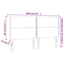 sengegavl med LED-lys 160x5x118/128 cm fløjl mørkegrå