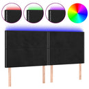 sengegavl med LED-lys 160x5x118/128 cm fløjl sort