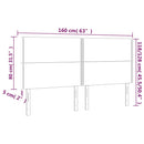 sengegavl med LED-lys 160x5x118/128 cm fløjl sort