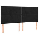 sengegavl med LED-lys 180x5x118/128 cm fløjl sort