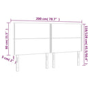 sengegavl med LED-lys 200x5x118/128 cm fløjl lysegrå