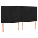 sengegavl med LED-lys 200x5x118/128 cm fløjl sort