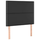 sengegavl med LED-lys 90x5x118/128 cm kunstlæder sort
