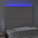 sengegavl med LED-lys 90x5x118/128 cm kunstlæder grå
