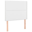 sengegavl med LED-lys 100x5x118/128 cm kunstlæder hvid
