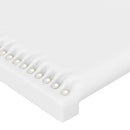sengegavl med LED-lys 100x5x118/128 cm kunstlæder hvid