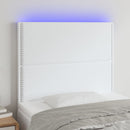 sengegavl med LED-lys 100x5x118/128 cm kunstlæder hvid