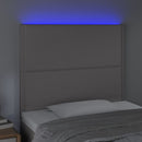 sengegavl med LED-lys 100x5x118/128 cm kunstlæder grå