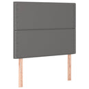 sengegavl med LED-lys 100x5x118/128 cm kunstlæder grå