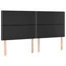 sengegavl med LED-lys 180x5x118/128 cm kunstlæder sort