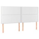 sengegavl med LED-lys 200x5x118/128 cm kunstlæder hvid