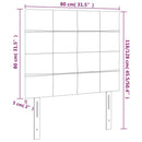sengegavl med LED-lys 80x5x118/128 cm stof mørkegrå