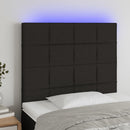 sengegavl med LED-lys 80x5x118/128 cm stof sort