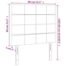 sengegavl med LED-lys 80x5x118/128 cm stof mørkebrun