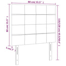 sengegavl med LED-lys 80x5x118/128 cm stof blå