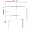sengegavl med LED-lys 100x5x118/128 cm stof mørkegrå