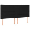 sengegavl med LED-lys 160x5x118/128 cm stof sort