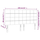 sengegavl med LED-lys 160x5x118/128 cm stof sort