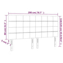 sengegavl med LED-lys 200x5x118/128 cm stof mørkebrun