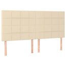 sengegavl med LED-lys 200x5x118/128 cm stof Cremefarvet