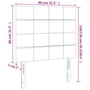 sengegavl med LED-lys 80x5x118/128 cm fløjl mørkeblå
