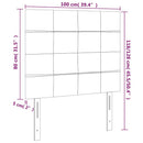 sengegavl med LED-lys 100x5x118/128 cm fløjl mørkegrøn