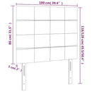 sengegavl med LED-lys 100x5x118/128 cm fløjl mørkeblå